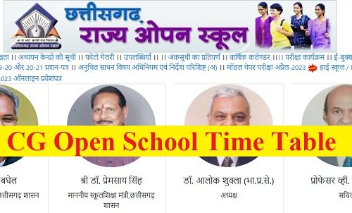 CG Open School Time Table 2023